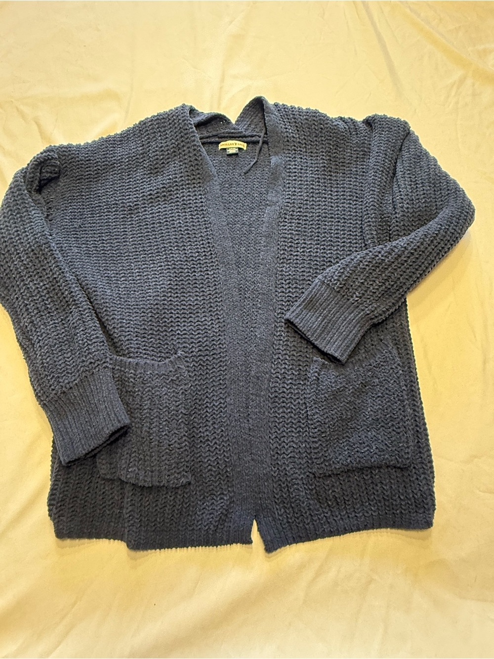 American Eagle Outfitters Women’sOpen-Front Chunky Knit Cardigan - Navy